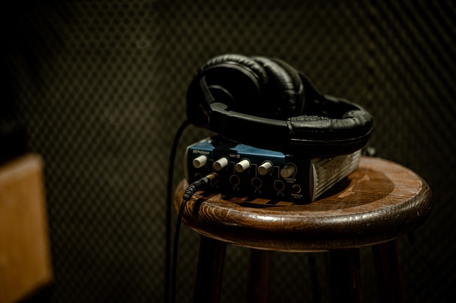 Casque de monitoring au studio